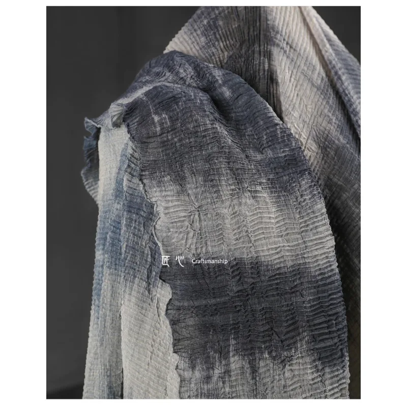 Black Mountain Tone Texture Toothpick Micro Translucent Fabric Miyake Lifetime Pleated Cardigan Cover Up Skirt Clothing Design