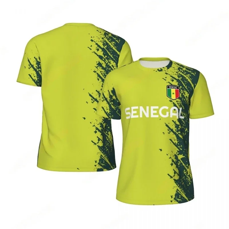 

Men's Football Jerseys Printed with the Flag of Senegal, 3D Sportswear Printed with the Flag of Senegal, Loose and Breathable