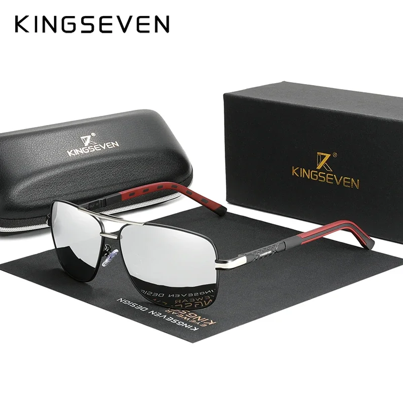 KINGSEVEN 2024 Aluminiowo-magnezowe męskie okulary przeciwsłoneczne z polaryzacją dla mężczyzn / kobiet Oculos De Sol UV400