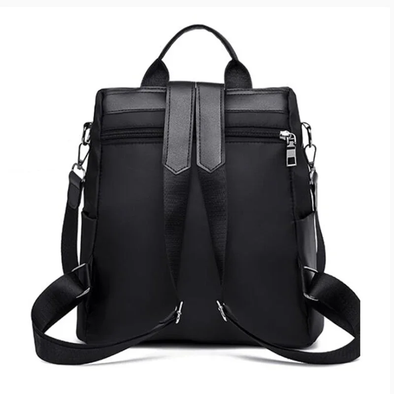 Women Backpack New Fashion Oxford Bag Solid Color Travel Backpack Ladies Small Backpack With Cat Pendant