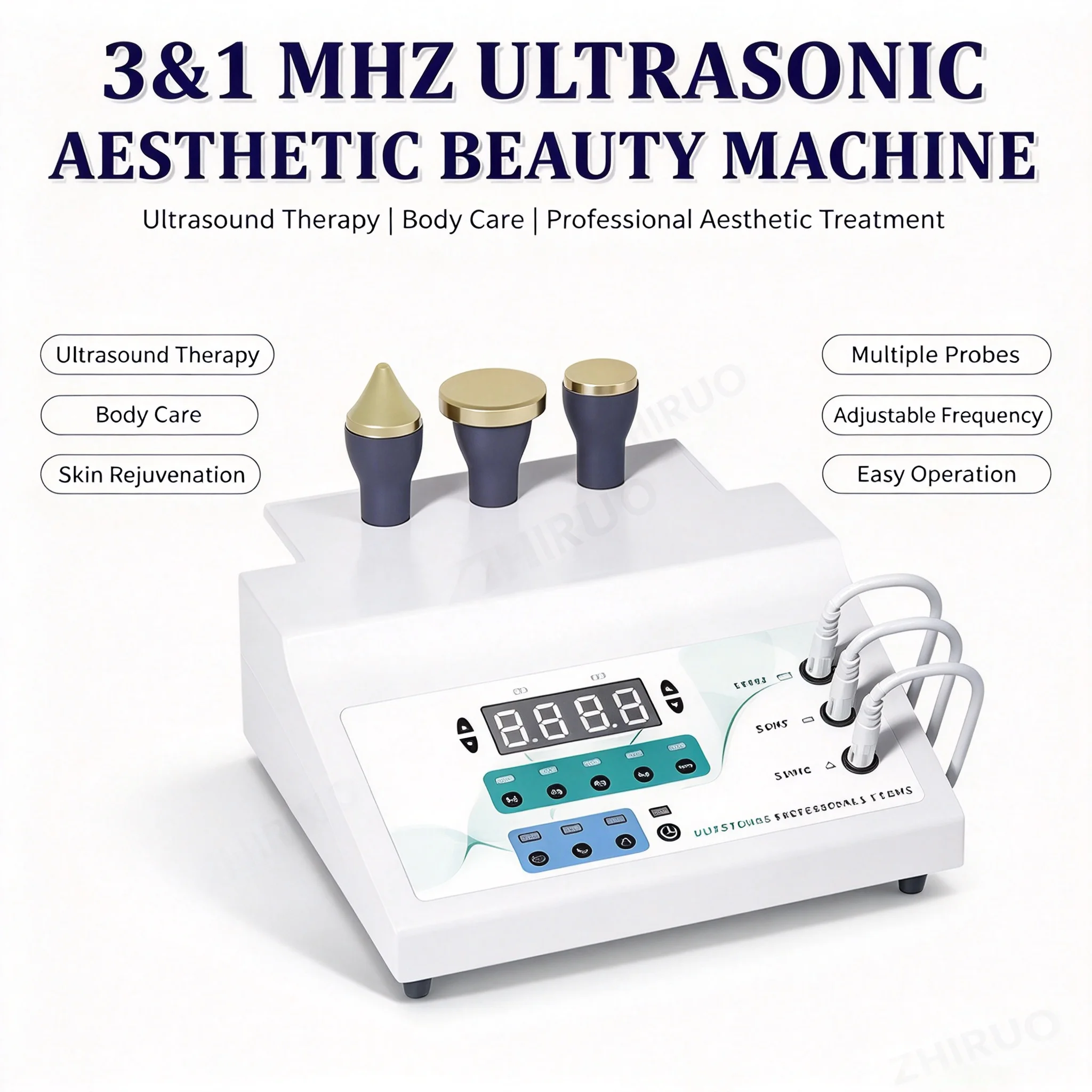 2026 Best Selling Triple Probes 3 &1 MHz Ultrasonic Aesthetic Beauty Machine for Skin Tightening Face Lift Wrinkle Remover