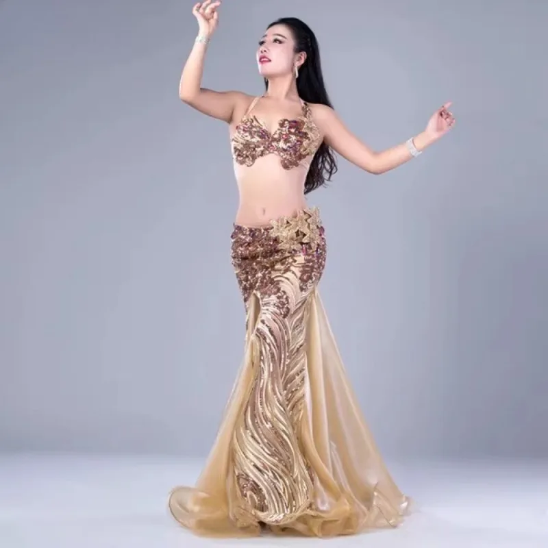 Customized Belly Dance Performance Costume Eastern Women's Performance Skirt Set Belly Dancing Bra 2Pcs