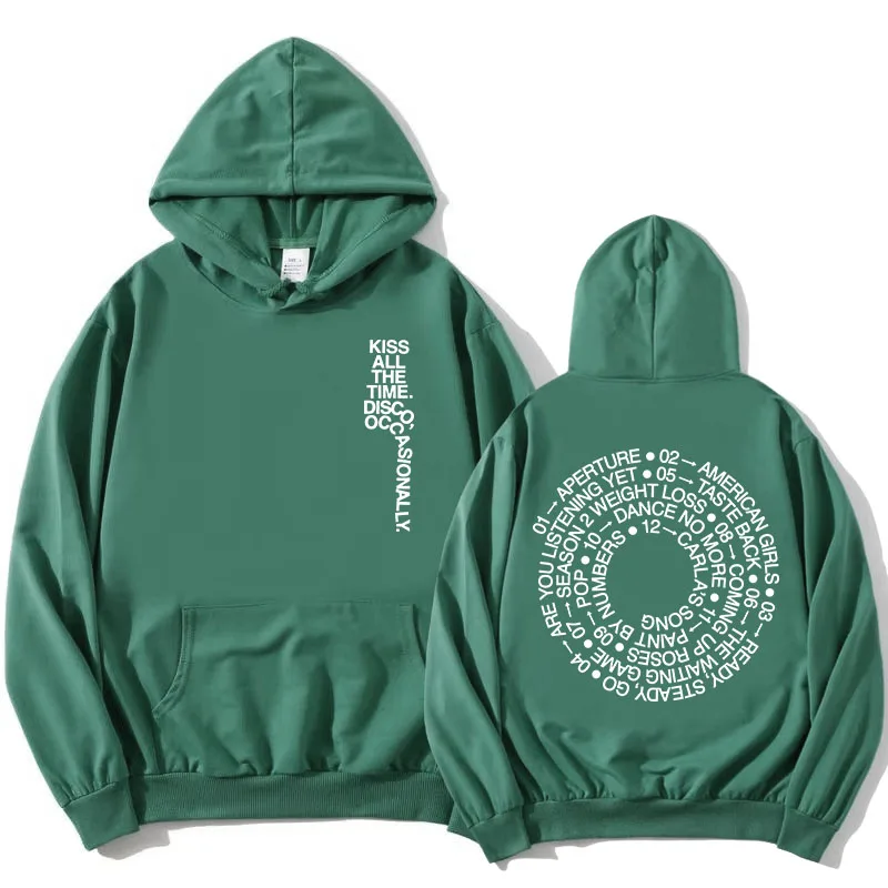 Harry Styles KUSSEN HETEELDIGENDE TITELS. DISCO, AF EN AF WANNEER. Hoodies Album Design Grafische print Sweatshirts Dameskleding Fleece Hoodie