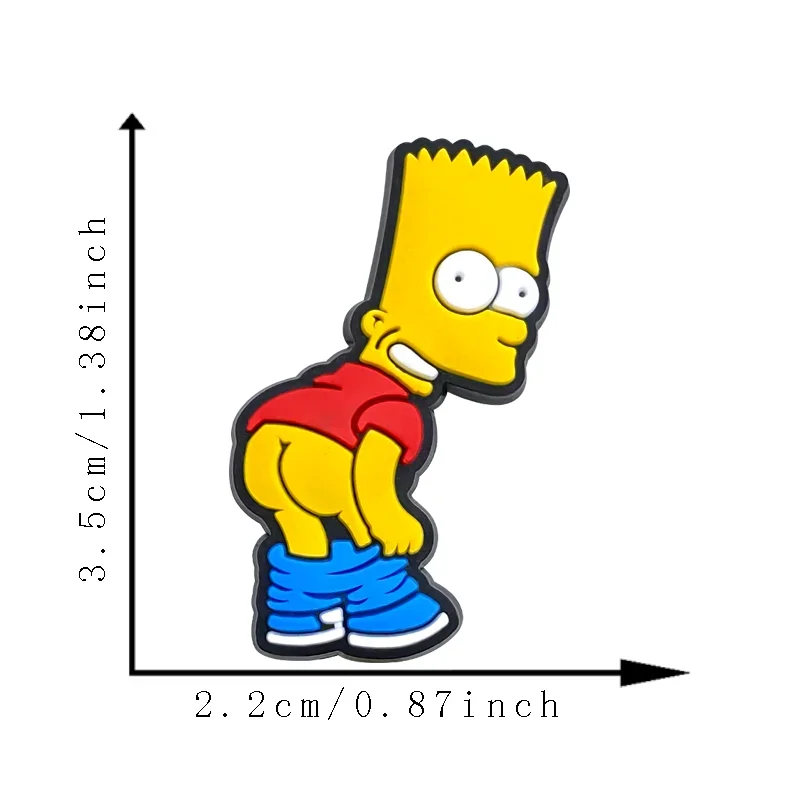 18 Stück Anime Die Simpsons Schuh-Charms PVC Schuh-Dekorationen DIY Lustige Schuhschnallen-Accessoires für Fans Weihnachtsparty-Geschenke – Detail 1