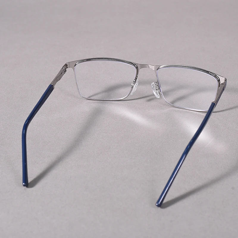 Männer Blau licht blockieren Lesebrille Doppel Farbe Metall Rahmen Computer Leser HD Objektiv Presbyopie Brillen + 125 + 175 + 225 + 275 + 4 – Detail 26