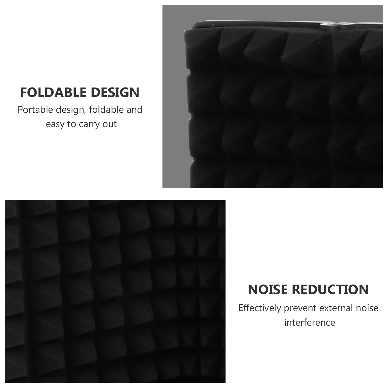 

Mini Foldable Microphone Isolation Shield Black Sound Absorbing Cover For Recording Studio Use Mic Filter Accessory