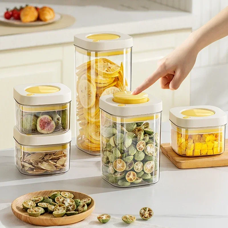 Vakuum-Aufbewahrungsbox für Lebensmittel, Kunststoff, versiegelt, Frischhaltebox, Körner, Kaffeebohnen, transparenter Vorratsbehälter, Vorratsgläser für die Küche