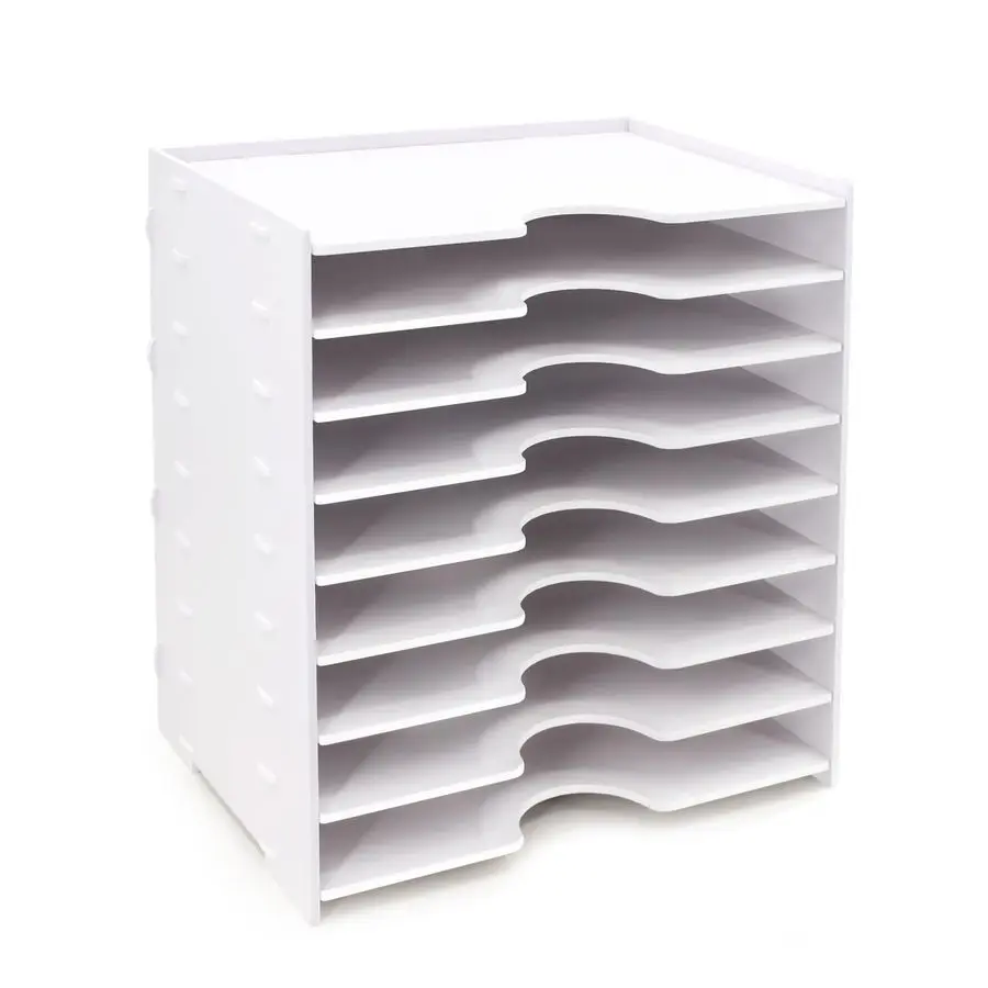 

File Organizer for Desk 9 Tier Wide Document Holder, Letter Mail Tray Storage Rack, File Sorter Organizer, Paper Storage Holder,