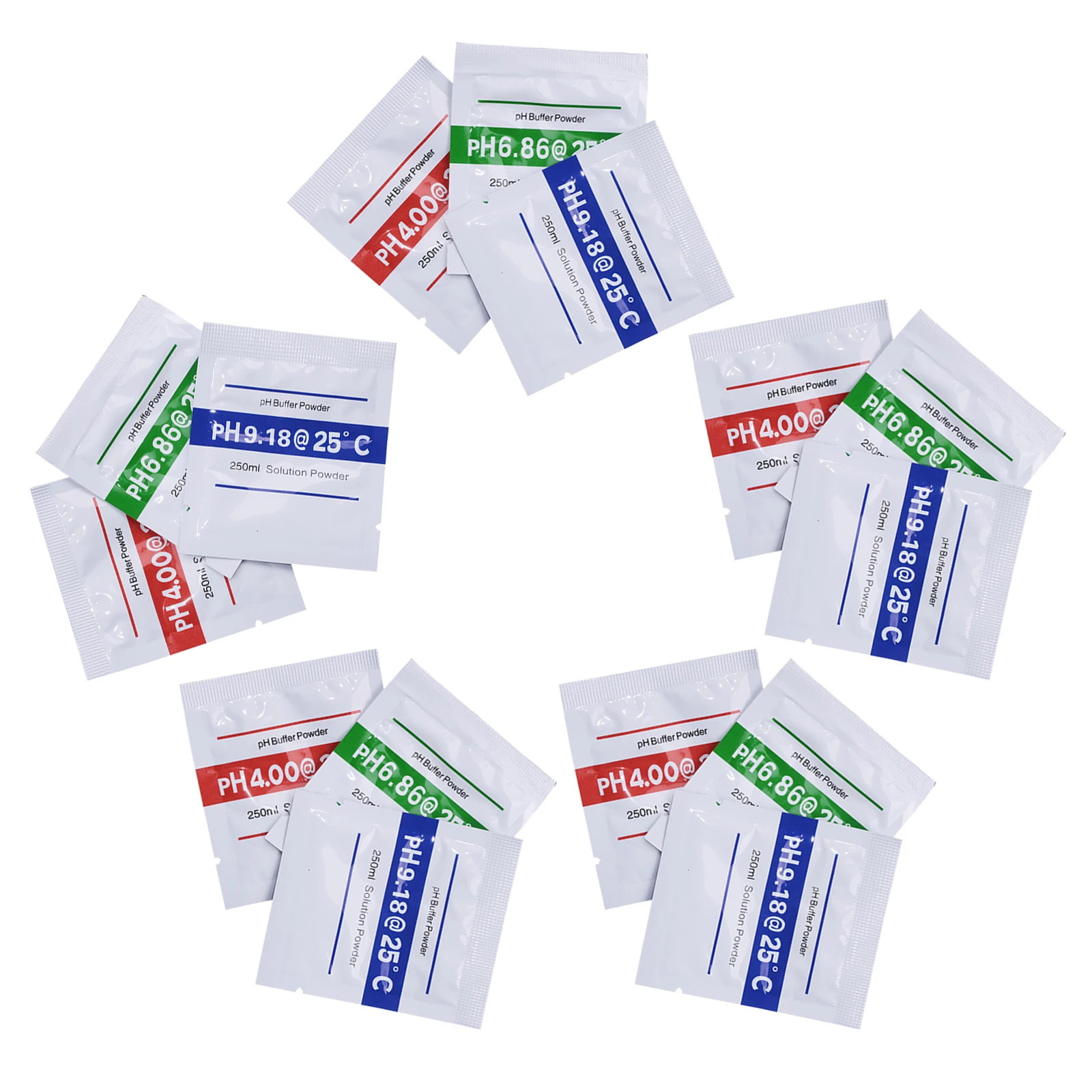 

15pcs Ph Calibration Solution Powder 4.01 6.86 9.18 For Ph Meter Buffer Powder Kit Small Size Lightweight No Shelf Life