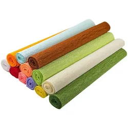 Colored Crepe Paper For Flower Making Decoration Gift Wrapping Paper Roll 50x250cm Kids Diy Craft Supplies Origami Crepe Paper