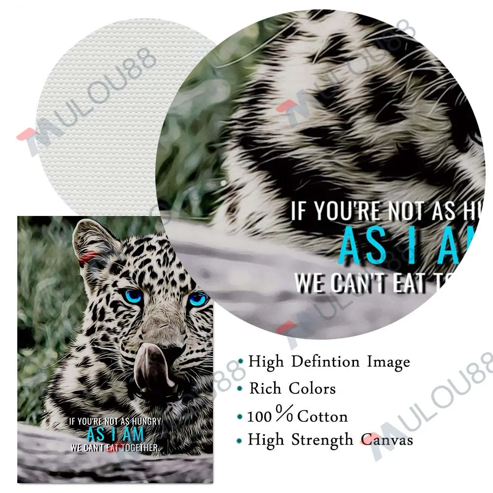 Inspiring Sayings Wall Art Canvas Print The Persuasion Of Cheetah And Lion,Art Poster Print For Living Room Decoration Unframed