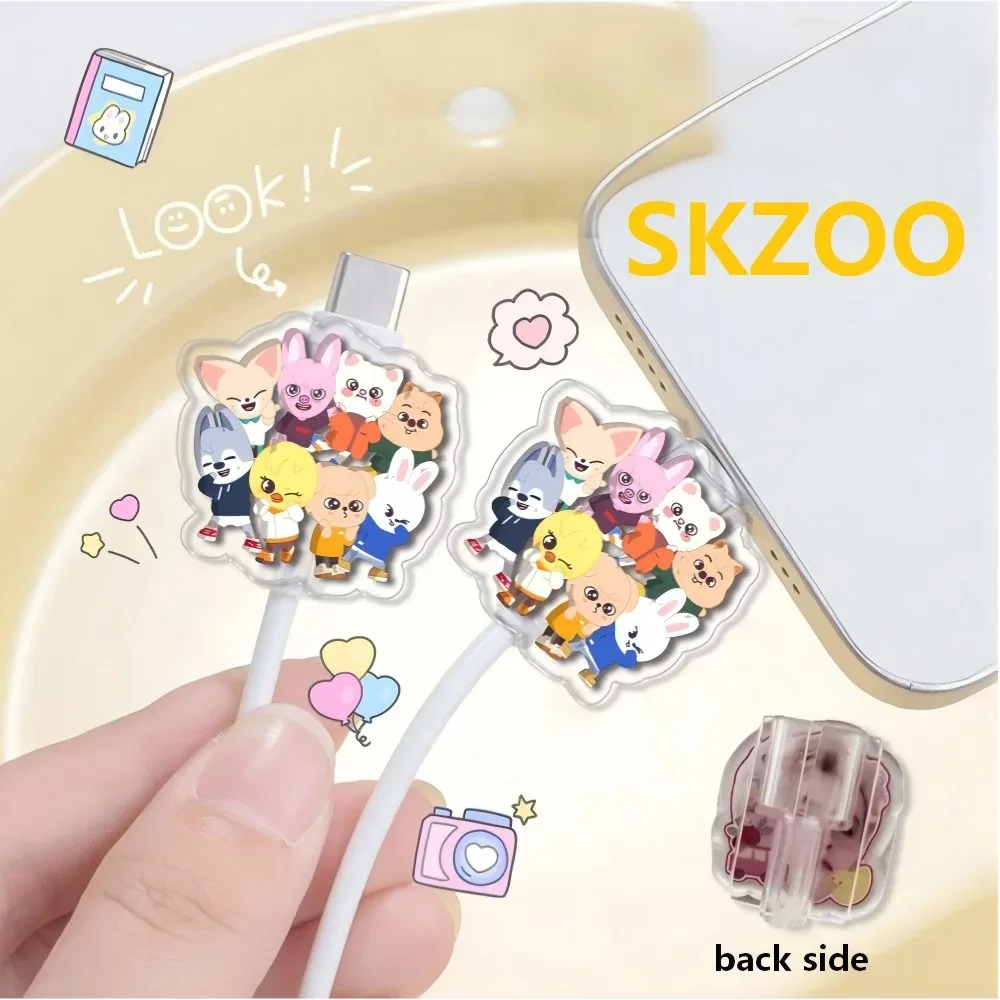 

Новый акриловый защитный чехол SKZOO для кабеля Type-C с милыми животными-аватарами KPOP Stray Kids (версия Q) BANGCHAN, FELIX, HYUNJIN – отличный подарок
