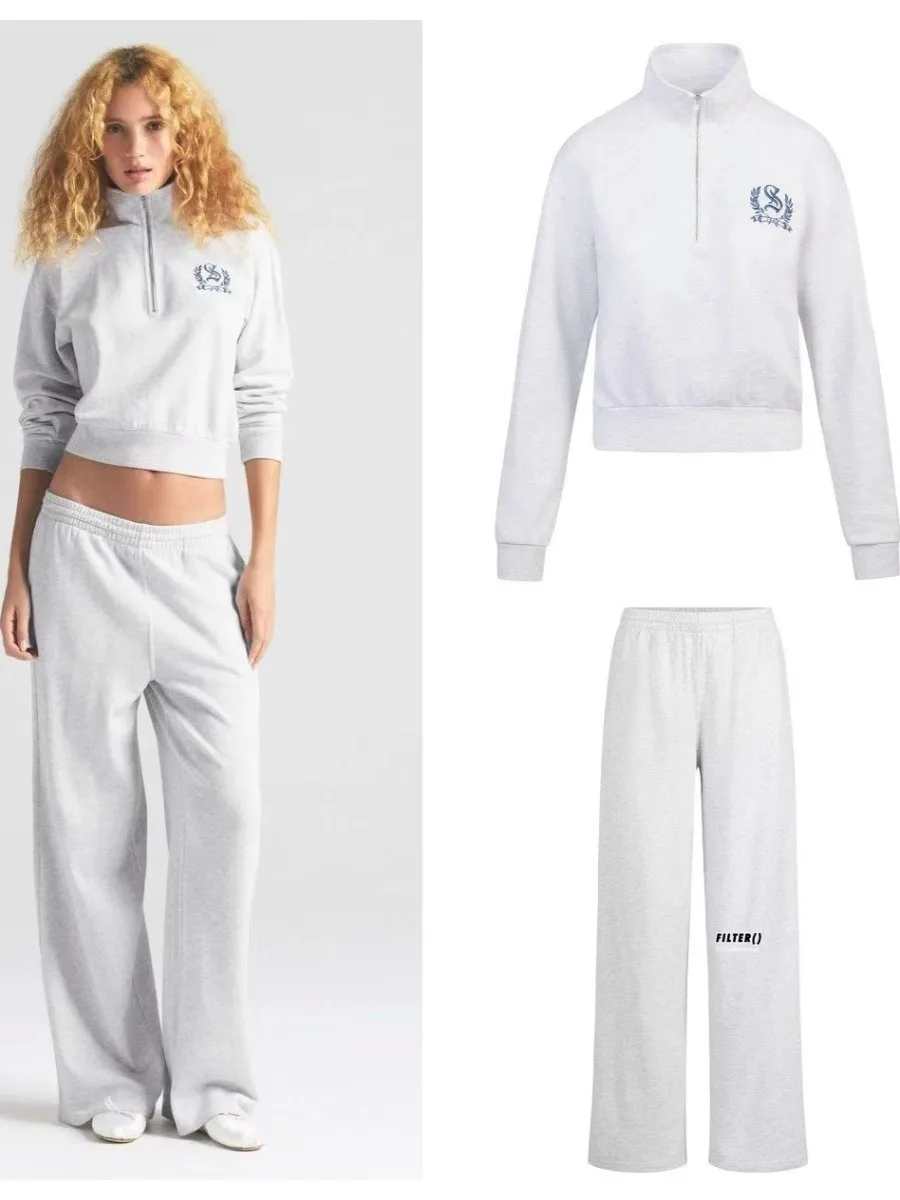 

Новинка 2025 года, пуловер Kardaian в стиле ретро, американский пуловер с капюшоном, прямые брюки, повседневный комплект спортивной одежды, универсальная женская одежда