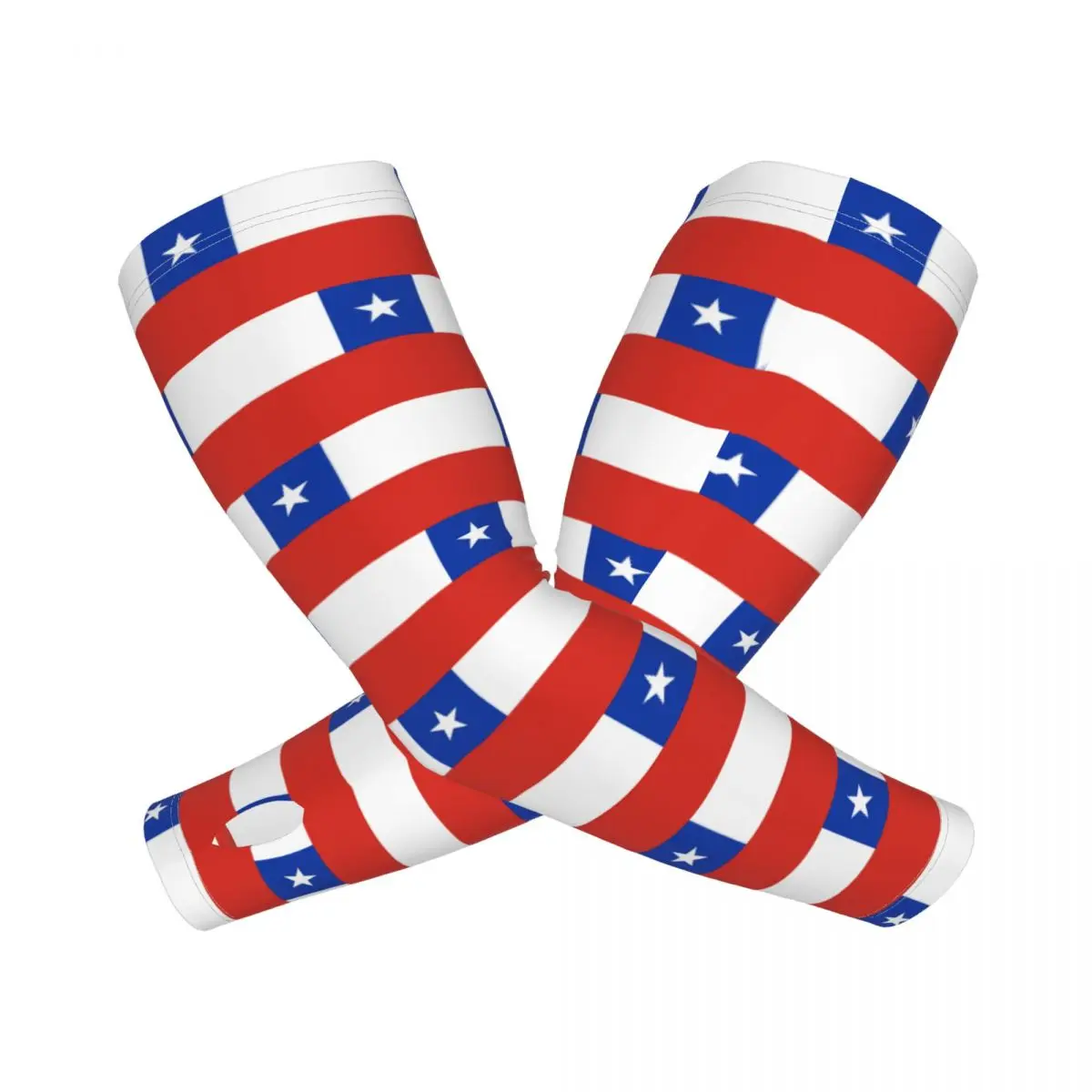 علم تشيلي (7) أكمام أذرع تبريد خارجية من الشمس فوق البنفسجية غطاء حماية صيفي من الحرير الجليدي لركوب الدراجات وأكمام وشم #1