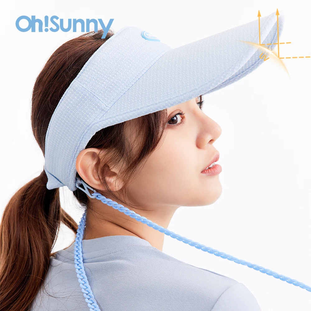 

OhSunny Wide Brim Sun Visor Caps Empty Top Sunscreen Beach Hats Foldable for Women Outdoor Sports Cycling Panama Chapeu Feminino