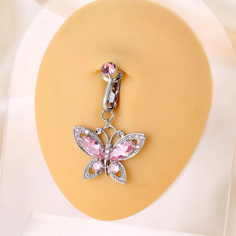 New Snake Fake Belly Ring Butterfly Fake Belly Piercing Butterfly Clip on Umbilical Navel Fake Pircing Cartilage Earring Clip