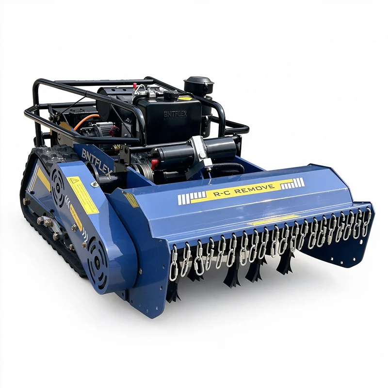 Customized Diesel Engine All Terrain Grass Cutting Machine Agriculture Rubber Tracks Remote Control Robot Lawn Mower