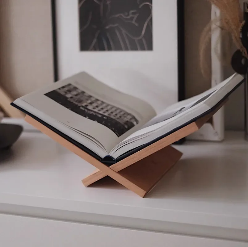 Office Minimalist Style Magazine Display Rack Ins Nordic Design in The Ancient Wooden Home Furnishing Desktop Newspaper Stand