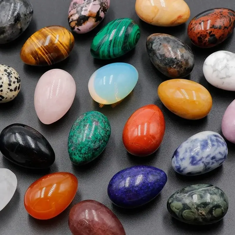 10PCS Random Models of Natural Stone Crystal Agate Dongling Stone Small Egg- Mineral Bird Egg Stone