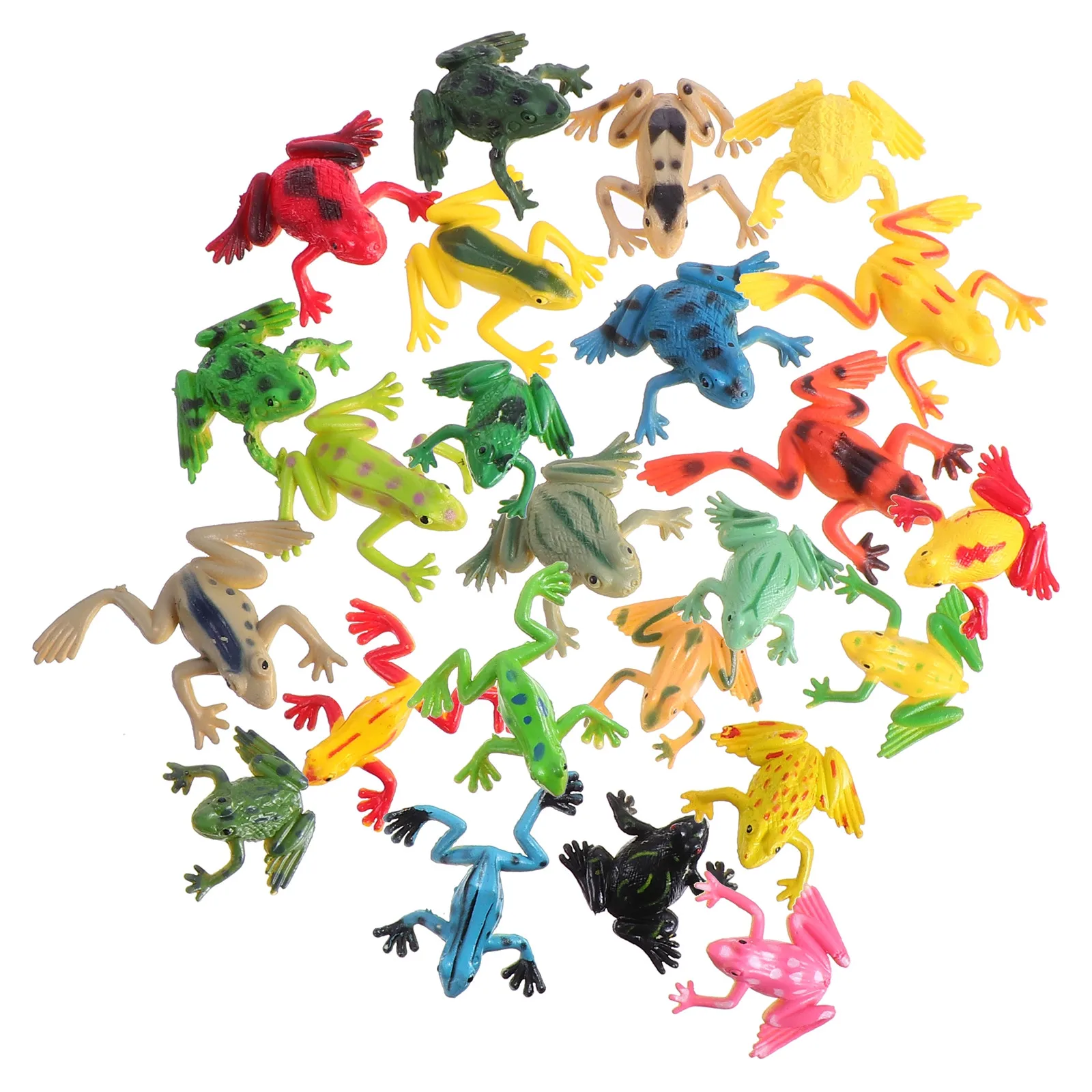 

24Pcs Simulation Frogs Assorted Colors High Detail Safe for Kids Decorative Mini Frogs Statues Aquarium Pond Garden