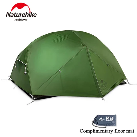 Naturehike-Mongar Tenda para 2 Pessoas, Tenda de Acampamento Profissional Ultraleve, Mochila Impermeável e Windproof, 20D Nylon Viagem Tenda