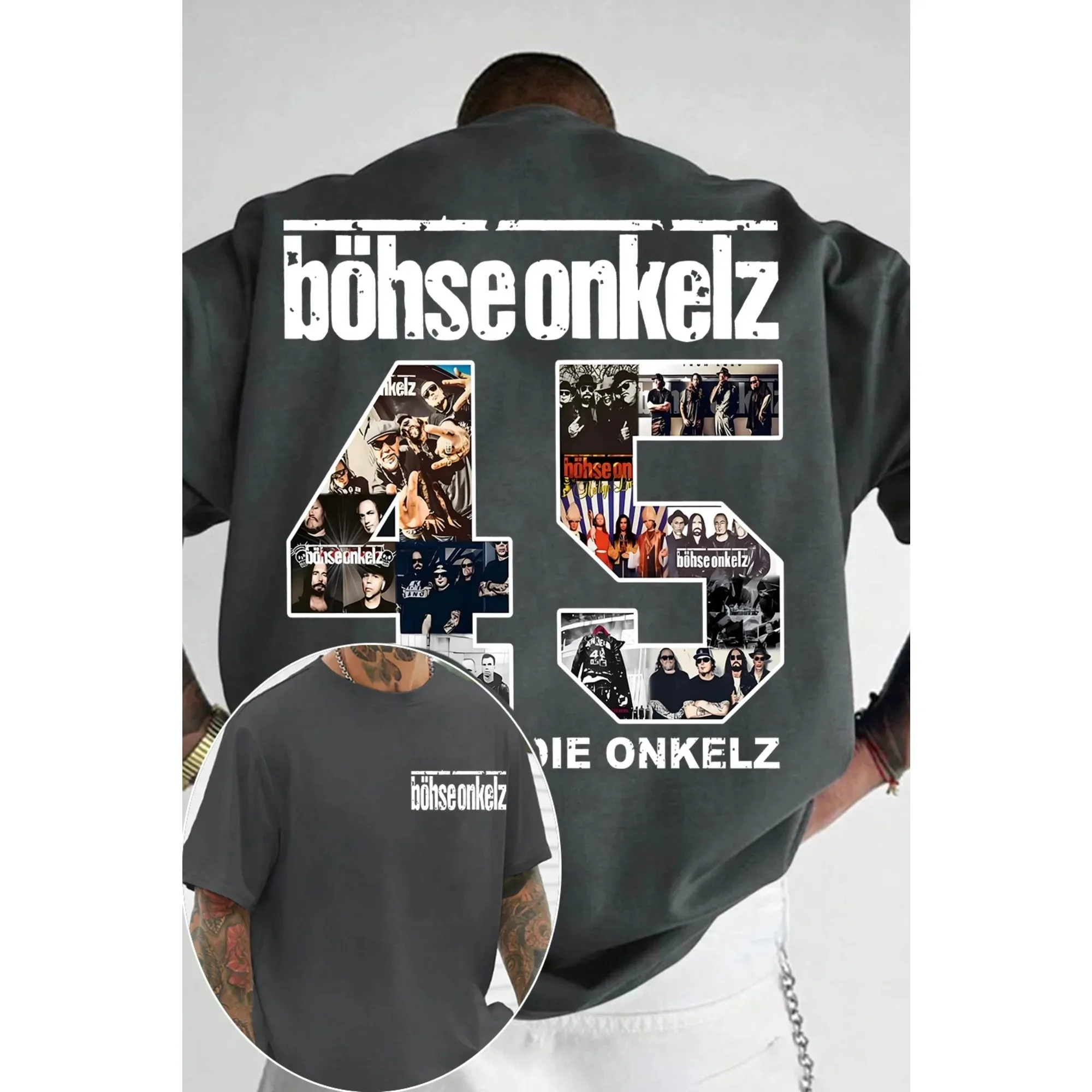 BÖHSE ONKELZ جرافيك طباعة تي شيرت الألمانية الشرير موسيقى الروك مروحة تيز الرجال النساء الهيب هوب موضة البوب الذكور ملابس الشارع الشهير غير رسمية #3