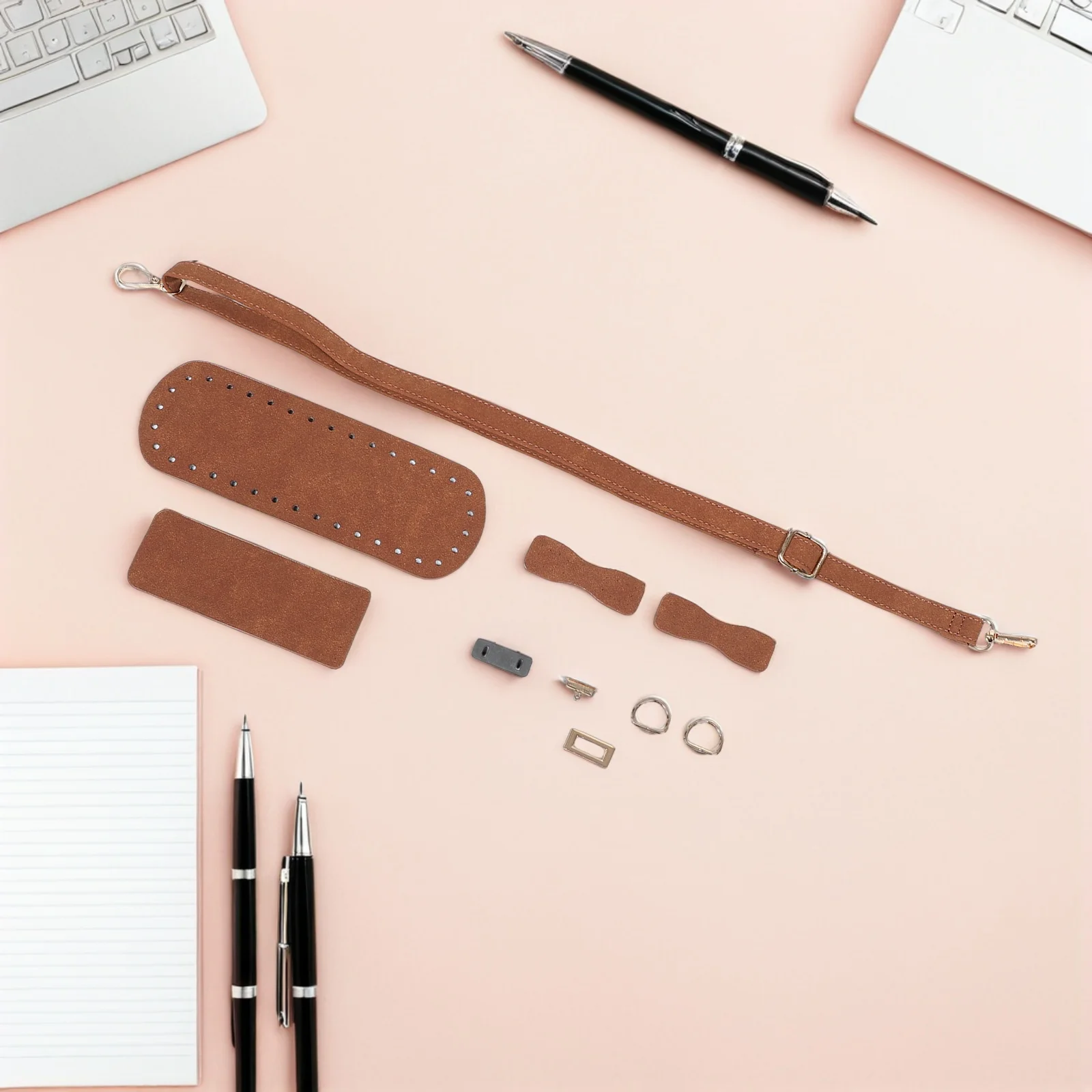 

1Set Vintage PU Bag Craft Kit Adjustable Crossbody Shoulder Straps Replaceable Purse Handles Base Board DIY Handmade Bag