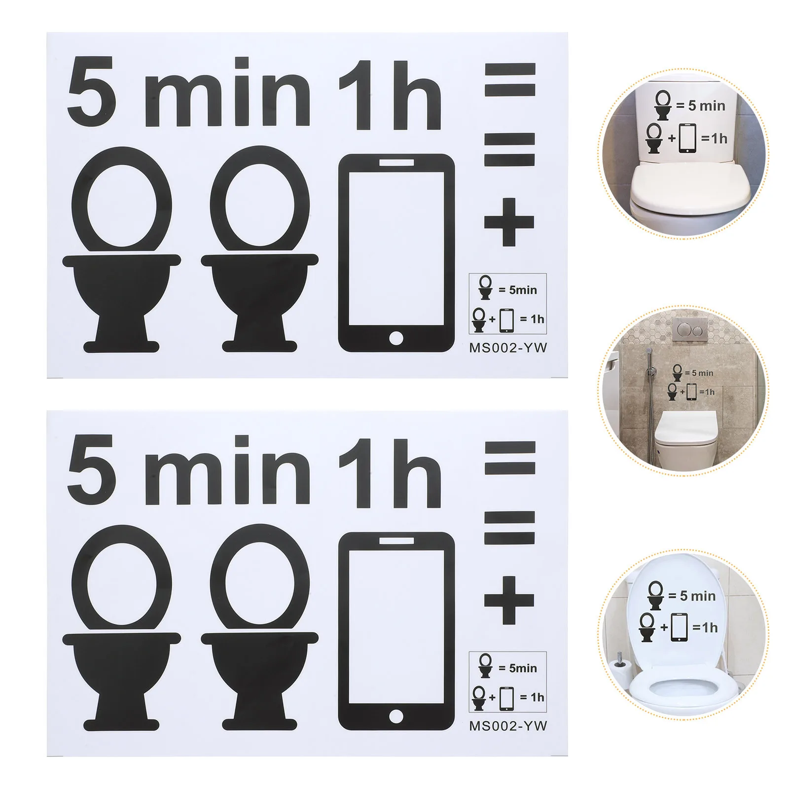 

2 Sheets Toilet Stickers Removable Toilet Seat Cover Decals Bathroom Wall Stickers Warning Decals for Public Restrooms