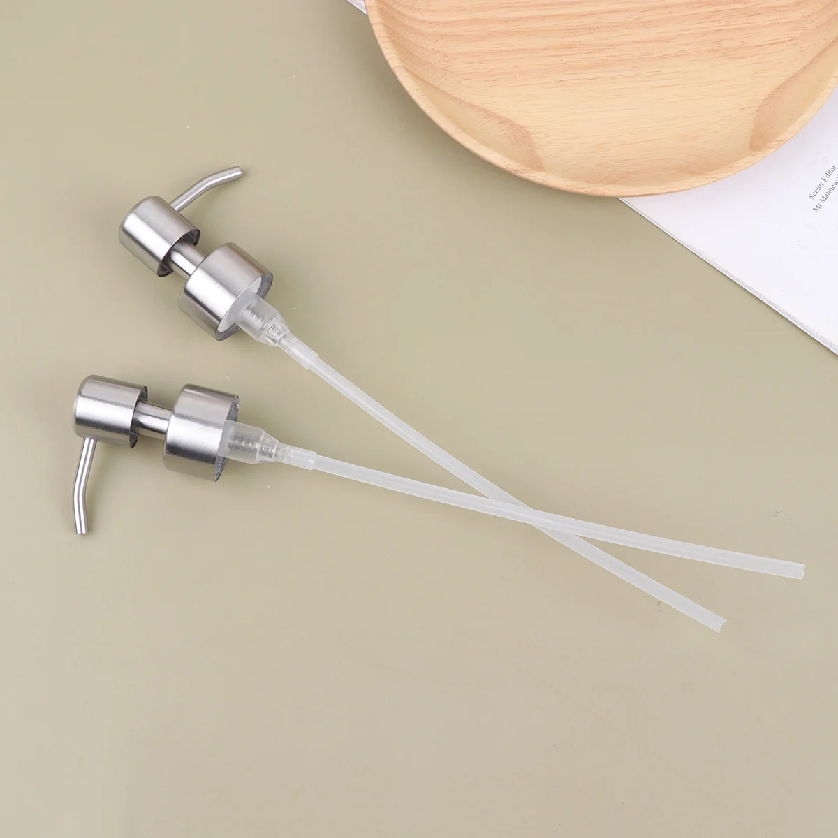 6Pcs Stainless Steel Soap Dispenser Pump Heads Replacement Caps Long Nozzle Bottle Pumps for Lotion Hand Soap Detergent