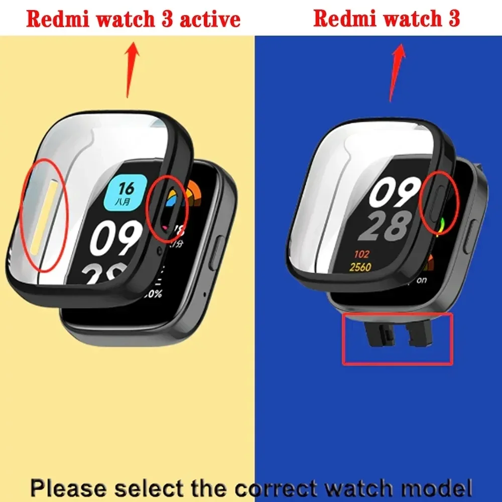 Funda protectora de pantalla de TPU para Xiaomi Redmi Watch 3 Active/Lite, funda protectora para correa de reloj inteligente para Xiaomi Redmi Watch 4 3