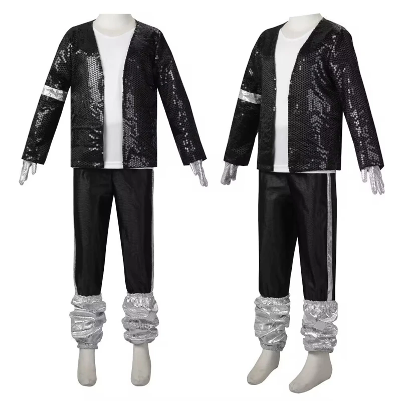 Michael Jackson Kids Clothes Halloween Cosplay Birthday Party Dance Performance Children\'s Costume Pop Star Boys Girls Outfits