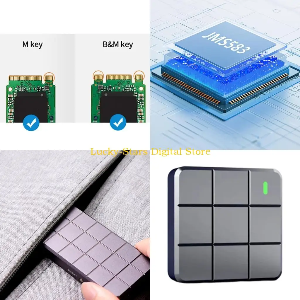 

T3EE Aluminum Alloy M.2 NVME Sata SSD Enclosure Dual Protocol USB 3.2 Gen2 10Gbps PCI-E M/B+M Key for Size 2230