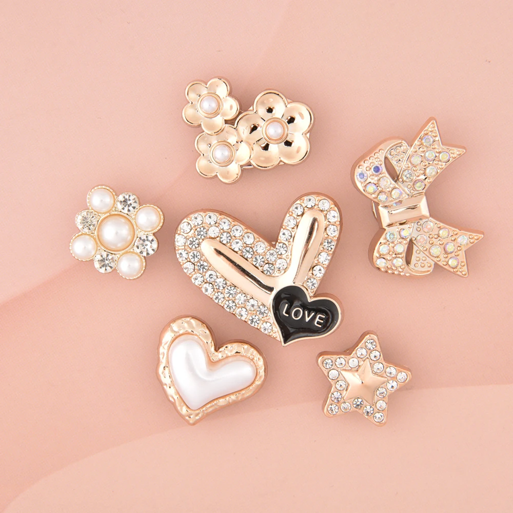 Rhinestone Shoe Charms Bling Shoe Decoration Flower Butterfly Design Acrylic Shoe Accessories For Girls Women Party Favor Gift