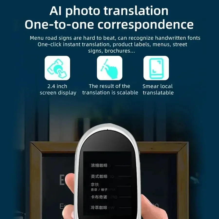 F1-Traducteur vocal intelligent instantané hors ligne, outil de traduction portable, langues en temps réel, multilingue, prise en charge 126, 1 Go + 4 Go
