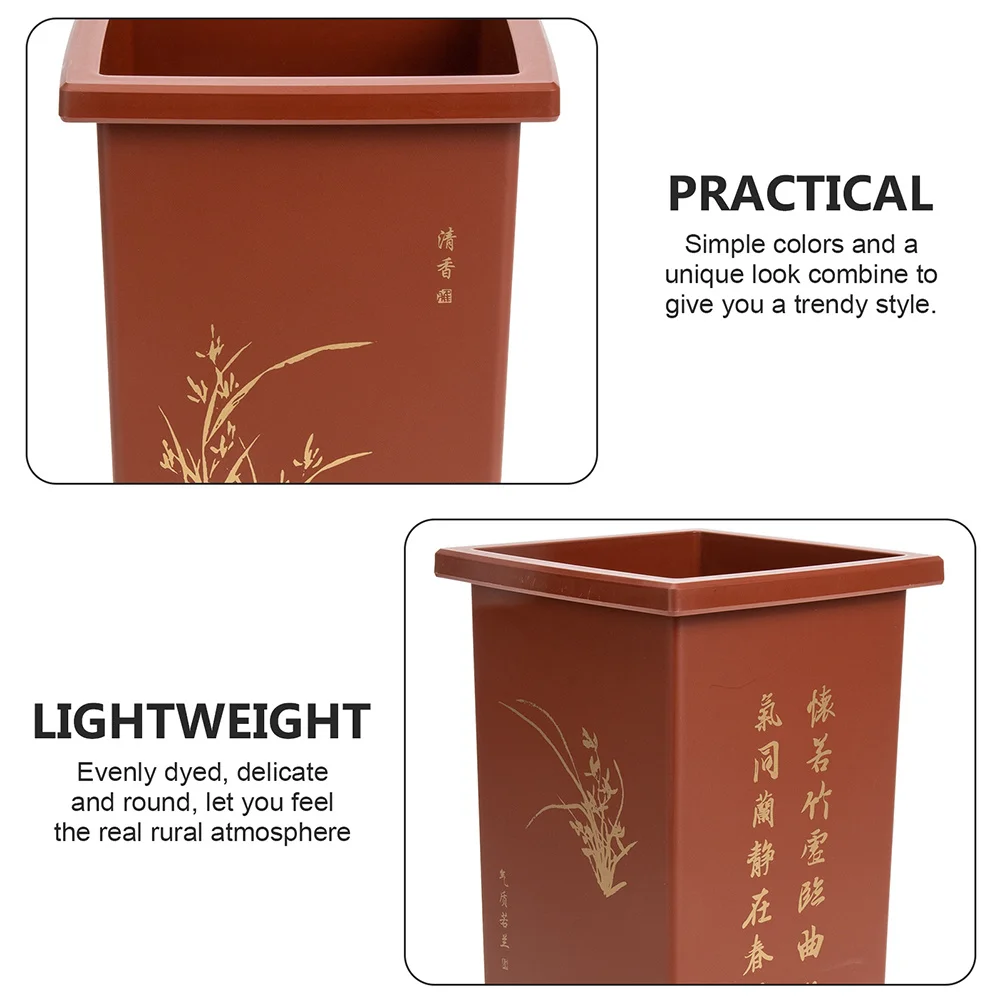 

2Sets Simulated Zisha Flower Pots Plastic Orchid Planters with Drainage Holes Decorative Indoor Plant Holders Balcony Garden