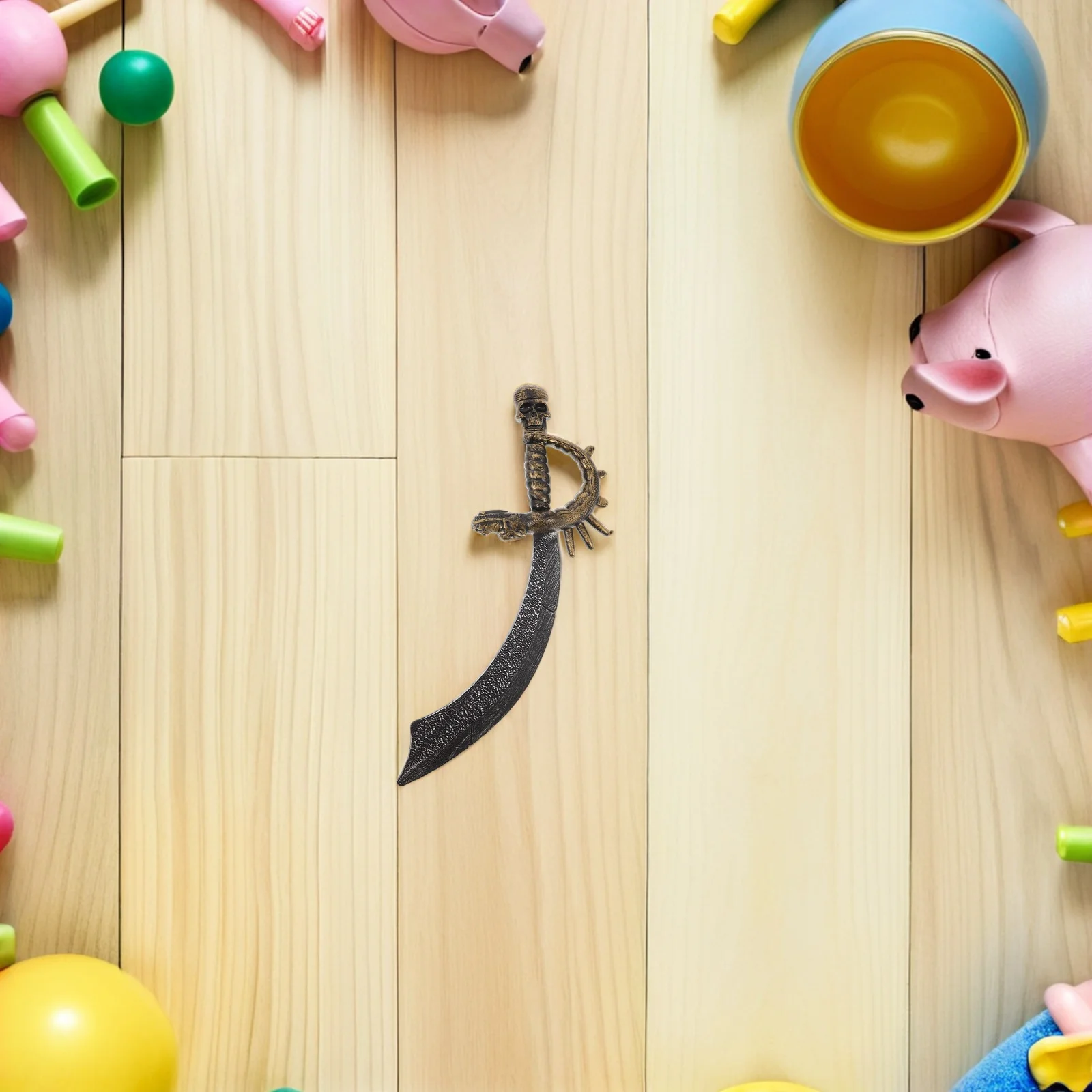 Kids Halloween Pirate Sword Lightweight Plastic Pretend Play Pirate Roman Dress-Up Costume Accessory Pretend Play Toy Sword