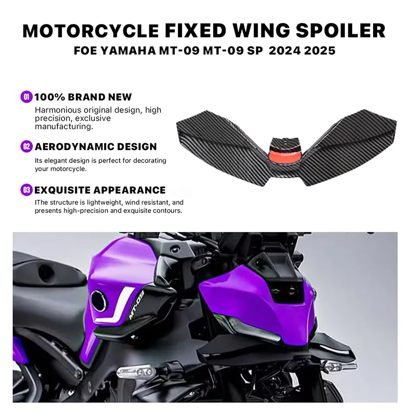

For Yamaha MT-09 MT 09 MT09 SP 2024-2025 ABS Motorcycle aerodynamic wing air deflector front fixed wing spoiler aileron fairing