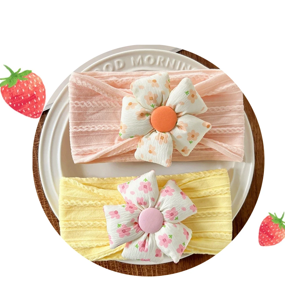 

Solid Nylon Baby Headbands Flower Children Hairbands Newborn Boys Girls Floral Headwrap Headwear Hair Accessories Bebes Turban