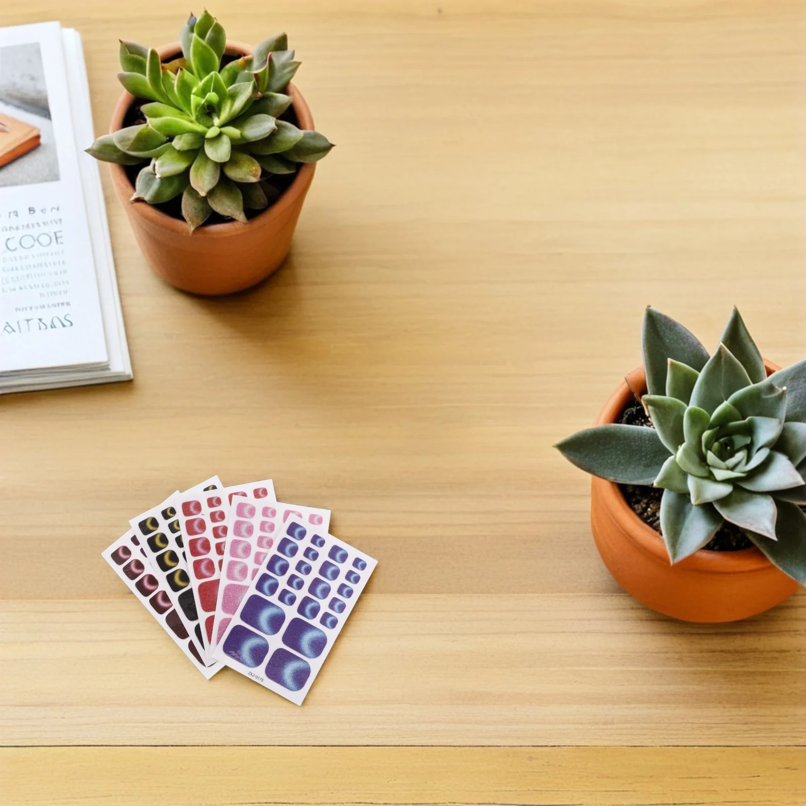 5 pezzi adesivi per unghie glitter occhi di gatto copertura completa della punta premere sull'unghia del piede avvolge nessun gel da forno accessori per unghie del piede fai da te