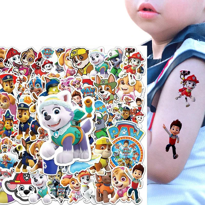 50pcs Paw Patrol Stickers Cartoon Sticker DIY Decoration Laptop Notebook Suitcase Luggage Waterproof Stickers Toys Gift For Kids