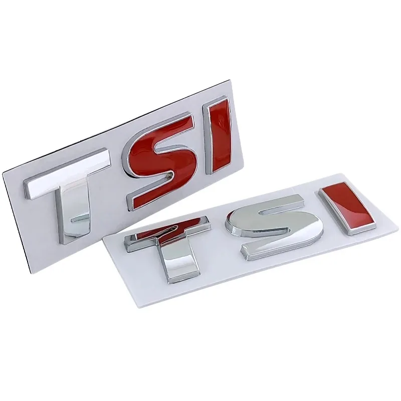 3D Metal TSI Logo Car Rear Trunk Emblem Badge Decals Sticker For VW Volkswagen Tiguan Polo Golf 4 5 6 MK6 MK7 Jetta Passat B5 B6