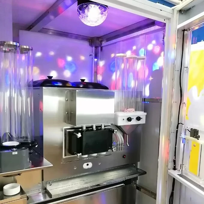 Customized Automatic Coin Operated Soft Serve Ice Cream Vending Machine 24 Hours Service Self Vending Machine for Business