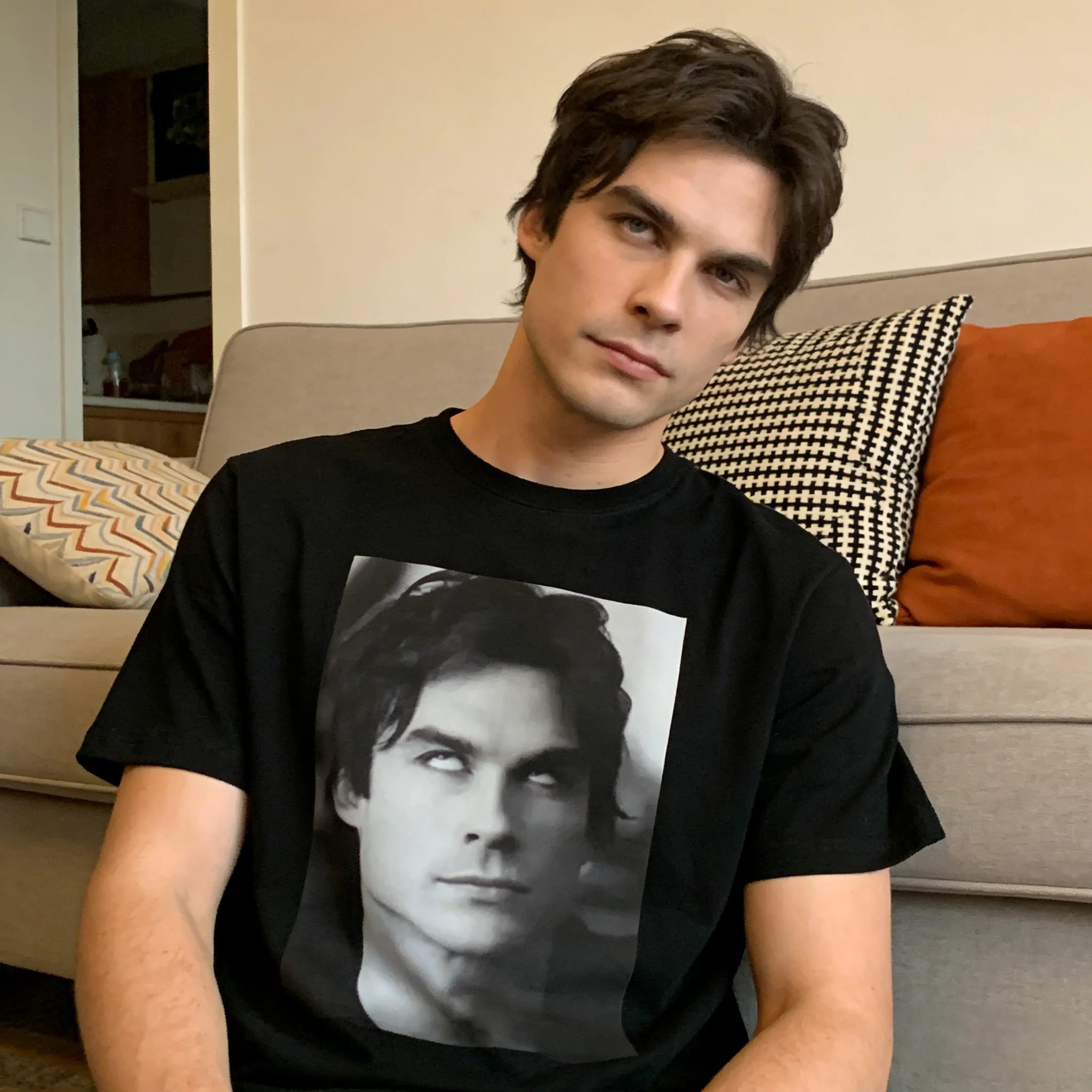 Damon Salvatore Ian Somerhalder programa de televisión camiseta para hombres y mujeres camiseta superior de verano cuello redondo 2026 gran oferta suelta cómoda