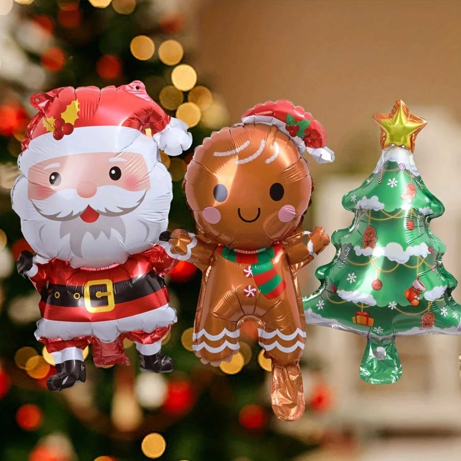 15/30PCS Weihnachtsmann Folienballons Mini Weihnachtsbaum Lebkuchenmann Ballon 2026 Weihnachten Neujahr Urlaub Dekoration Kinder Gefälligkeiten