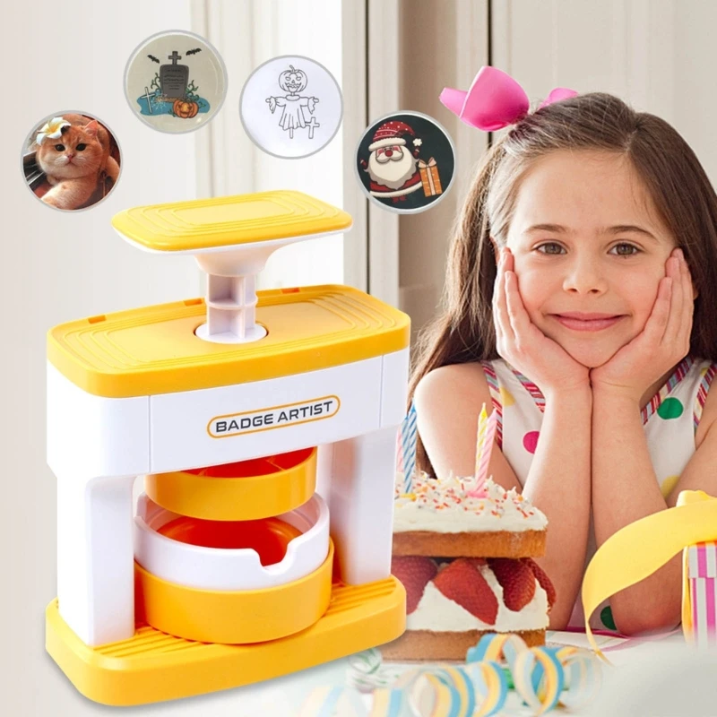 Máquina fazer botões, segura durável, máquina prensa crachás para meninas brinquedo, envio direto