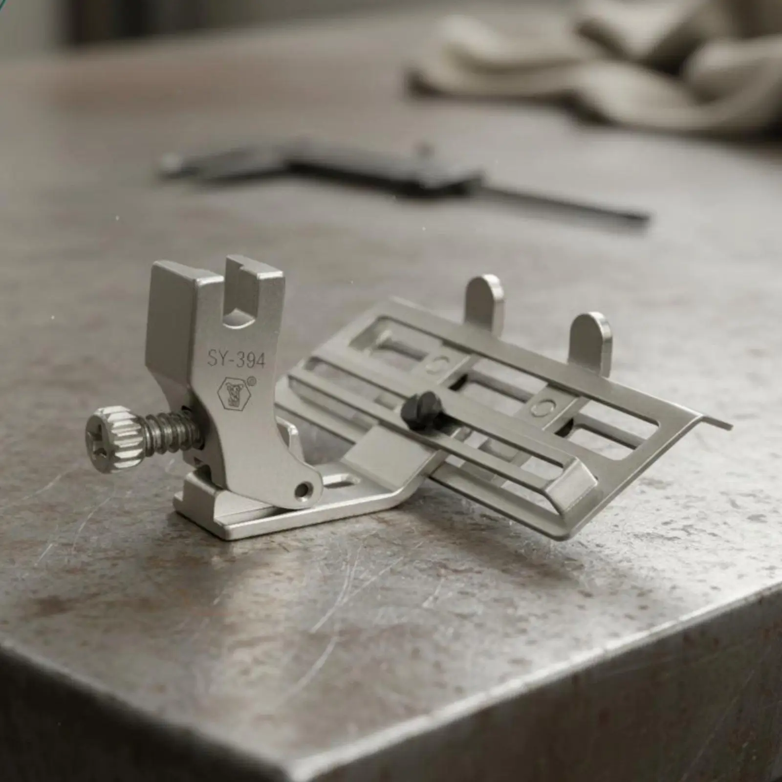Durable Steel Presser Foot for Industrial Sewing Machine Adjustable Gathering and Hemming with Extra Wide Plate