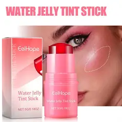 3-in-1 Cheek Lip Tinted Moistured Blush Stick Eyes Cheek Lip Brighten Cream Water Jelly Tint Stick Matte Contour Makeup