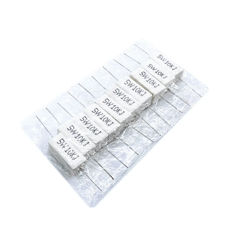 10pcs 5W 5% Cement Resistor Power Resistance 0.1 ~ 10K 0.1R 0.5R 1R 10R 100R 0.22 0.33 0.5 1 2 5 8 10 15 20 25 30 100 1K 10K ohm