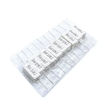 10 stks 5 W 5% Cement Weerstand Vermogen Weerstand 0.1 ~ 10 K 0.1R 0.5R 1R 10R 100R 0.22 0.33 0.5 1 2 5 8 10 15 20 25 30 100 1 K 10 K ohm
