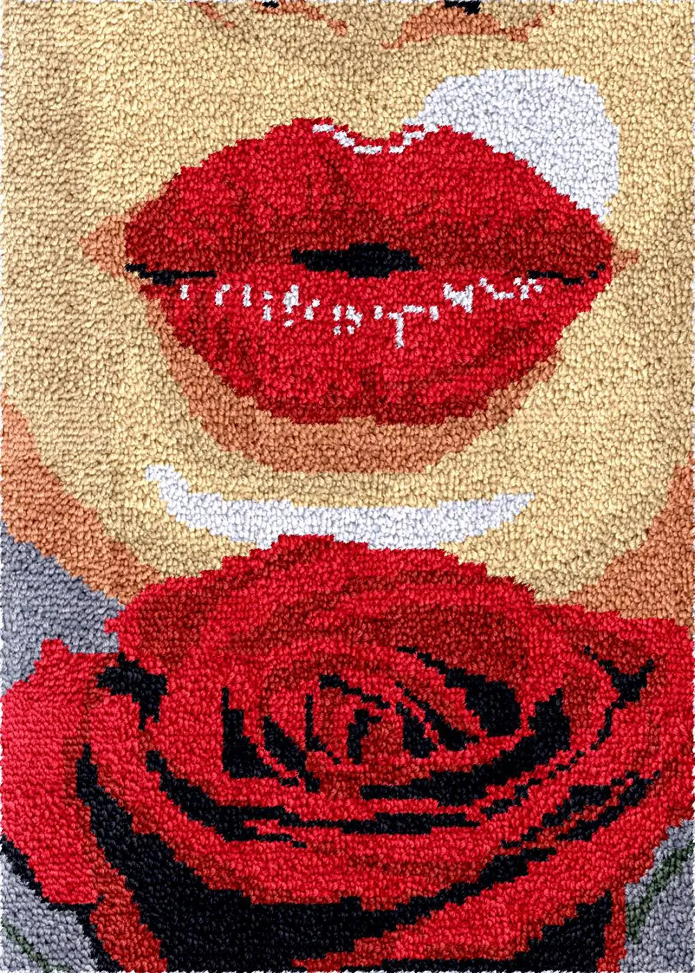 

latch hook kits rugs extra large lip rose carpet embroidery plastic canvas Diy bag making needle arts and crafts Hobby Smyrna